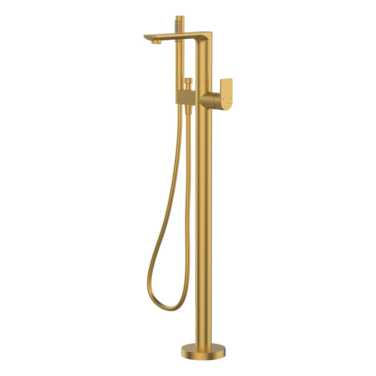 Floor-standing bathtub mixer, with flexible hose and hand shower:72901C