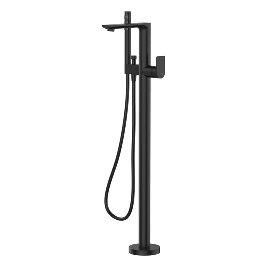 Floor-standing bathtub mixer, with flexible hose and hand shower:72901C