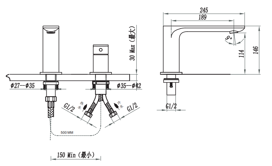 Deck-mounted bathtub mixer, with swivel spout:71201BNJ